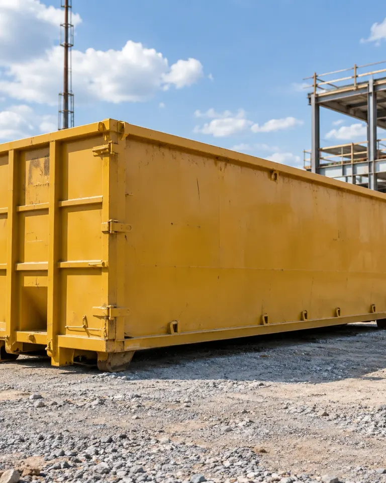 Roll-off dumpster on a construction site